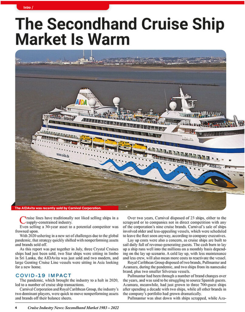 Over 20 Cruise Ships in Secondhand Market Looking for New Operators